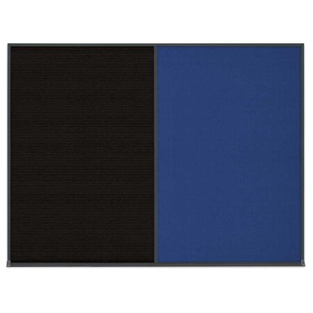 United Visual Products Triple Door Radius Plus Corkboard, 96" x UV8006PLUS-GOLD-CLOUD